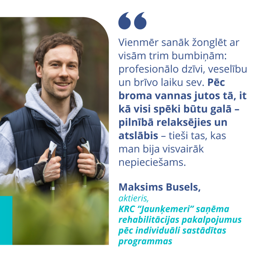 Aktieris Maksims Busels rehabilitācijas centrā "Jaunķemeri"